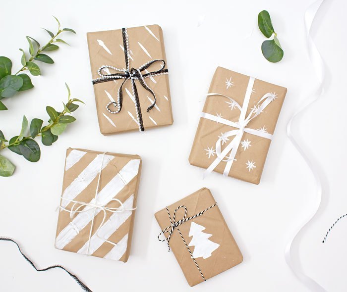Decorated Brown Paper Wrapping