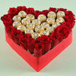 Lovely Roses with Ferrero Rocher Chocolates