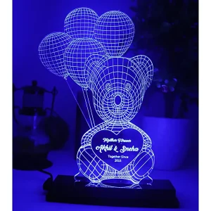 Personalised Teddy Balloons LED Lamp