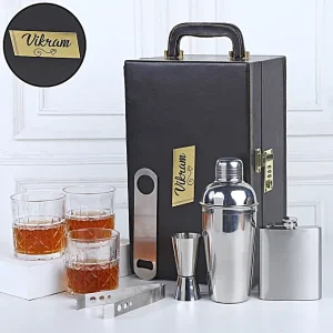 Personalised Cool Trio Leather Bar Set