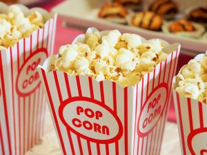 Outdoor Movie night with popcorn