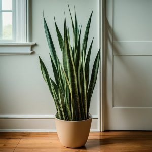 Tall Snake Plant placed indoors