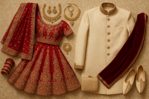 Bride and groom trousseau