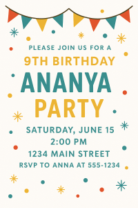 Digital Birthday Party Invitation