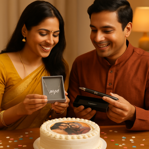 Personalised gifts and cake