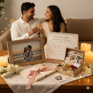 1st Anniversary celebration with anniversary gifts