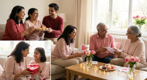 Friends and family celebrating Valentine’s Day