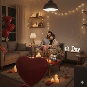 Watching movie at home