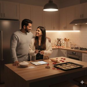 Preparing Valentine's Day Meal