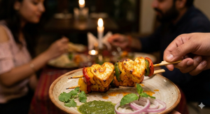 Heart Shaped Paneer Tikka