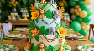 Jungle theme cake