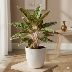 Aglaonema plant placed in a room