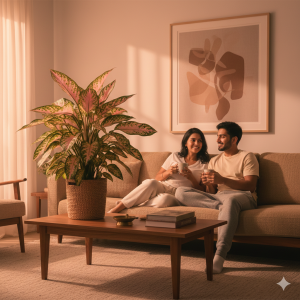 Aglaonema plant in drawing room