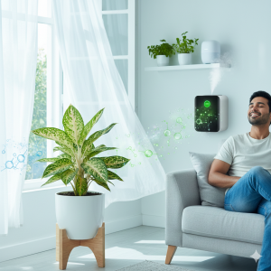 Aglaonema plant improving air quality