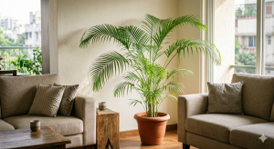 Areca Palm Plant Placed near light