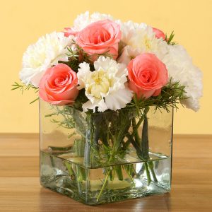 Rose and Carnation in a vase