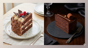 Chocolate cake and truffle cake appearance