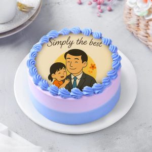 Father's Day Animated Blue Cake