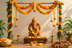 Marigold And Mogra Garlands for decoration