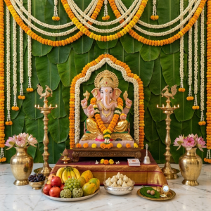 Ganesh Chaturthi Banana Leaf Decoration